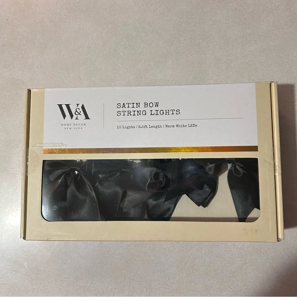 W&A Satin Bow String Lights - Elegant‎ Black